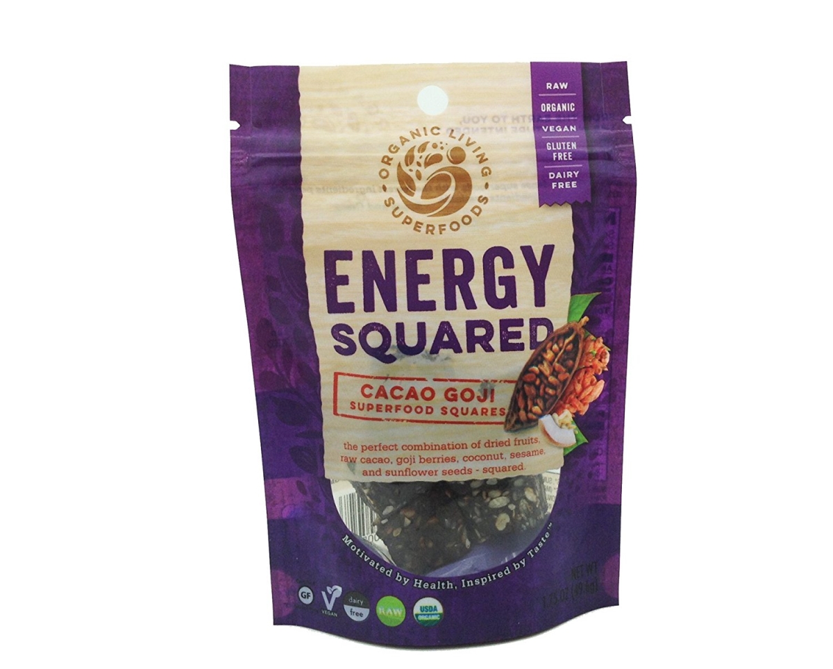 cacao-goji-sq-S Energy Squared Raw Cacao Goji Superfood Squares, Snack Case - Pack of 12 -  Organic Living Superfoods