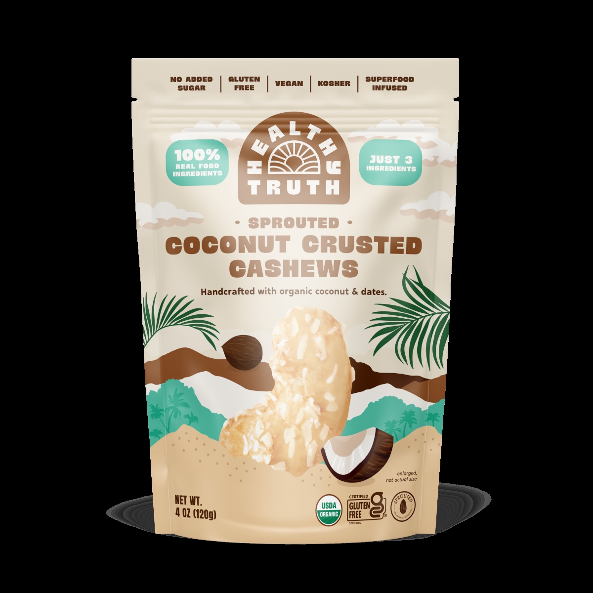 Picture of Healthy Truth Coco-cash-4oz Sprouted Coconut Crusted Cashews- 4oz