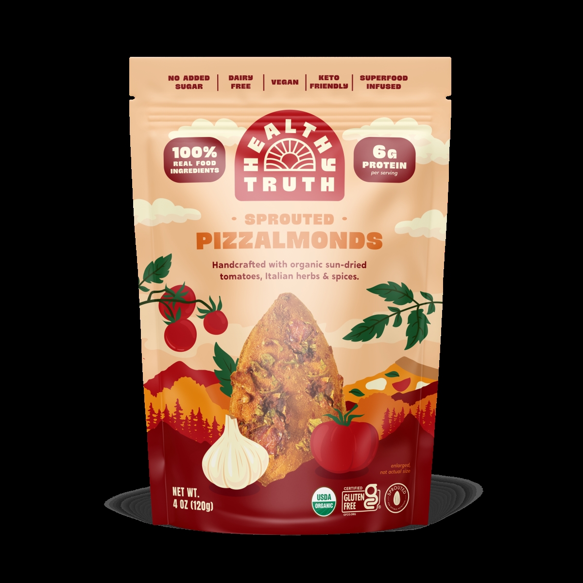 Picture of Healthy Truth Pizzalmonds-4oz Sprouted Pizzalmonds 4oz