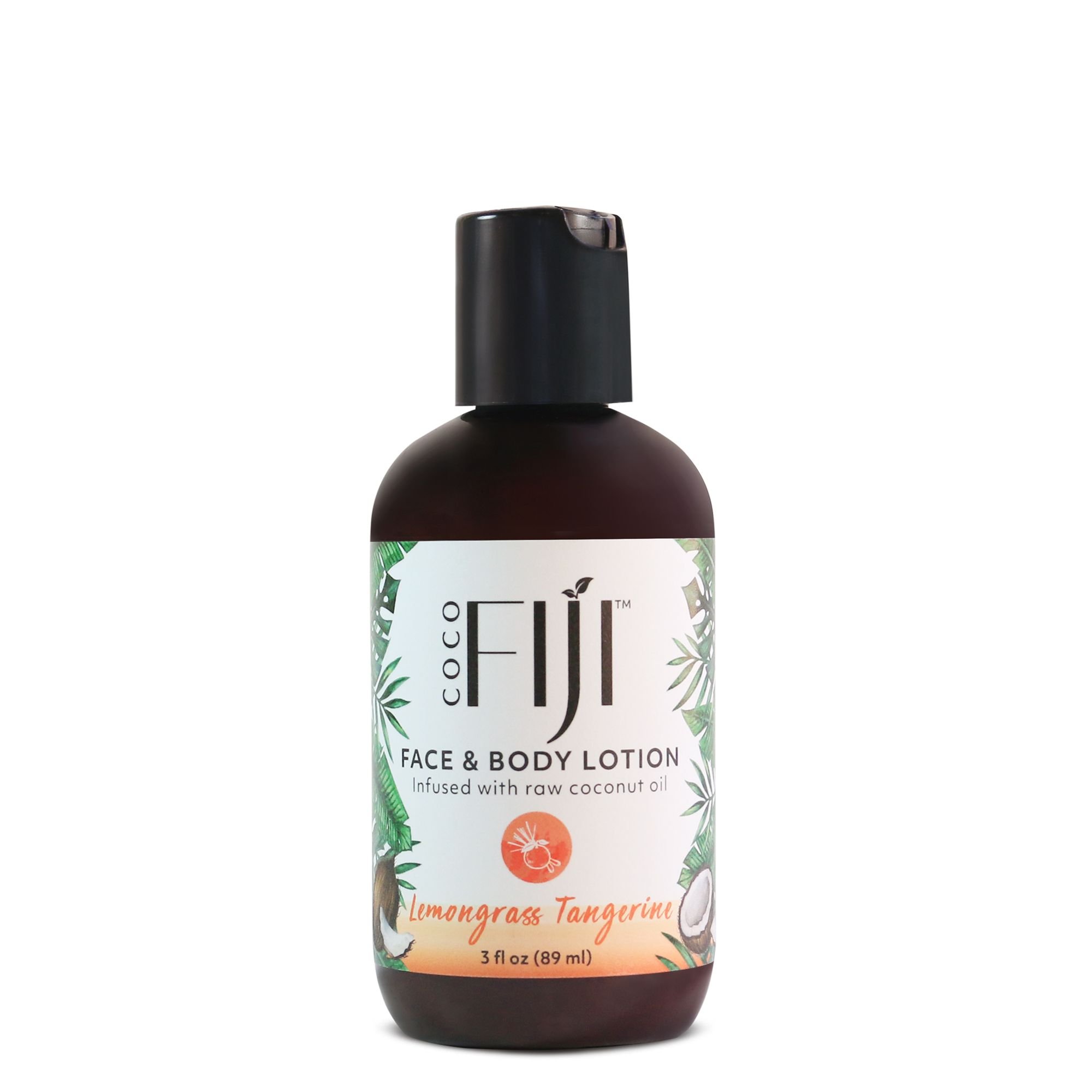 Picture of Coco Fiji 833884000121 3 oz Infused Face & Body Lotion with Raw Coconut Oil&#44; Lemongrass Tangerine