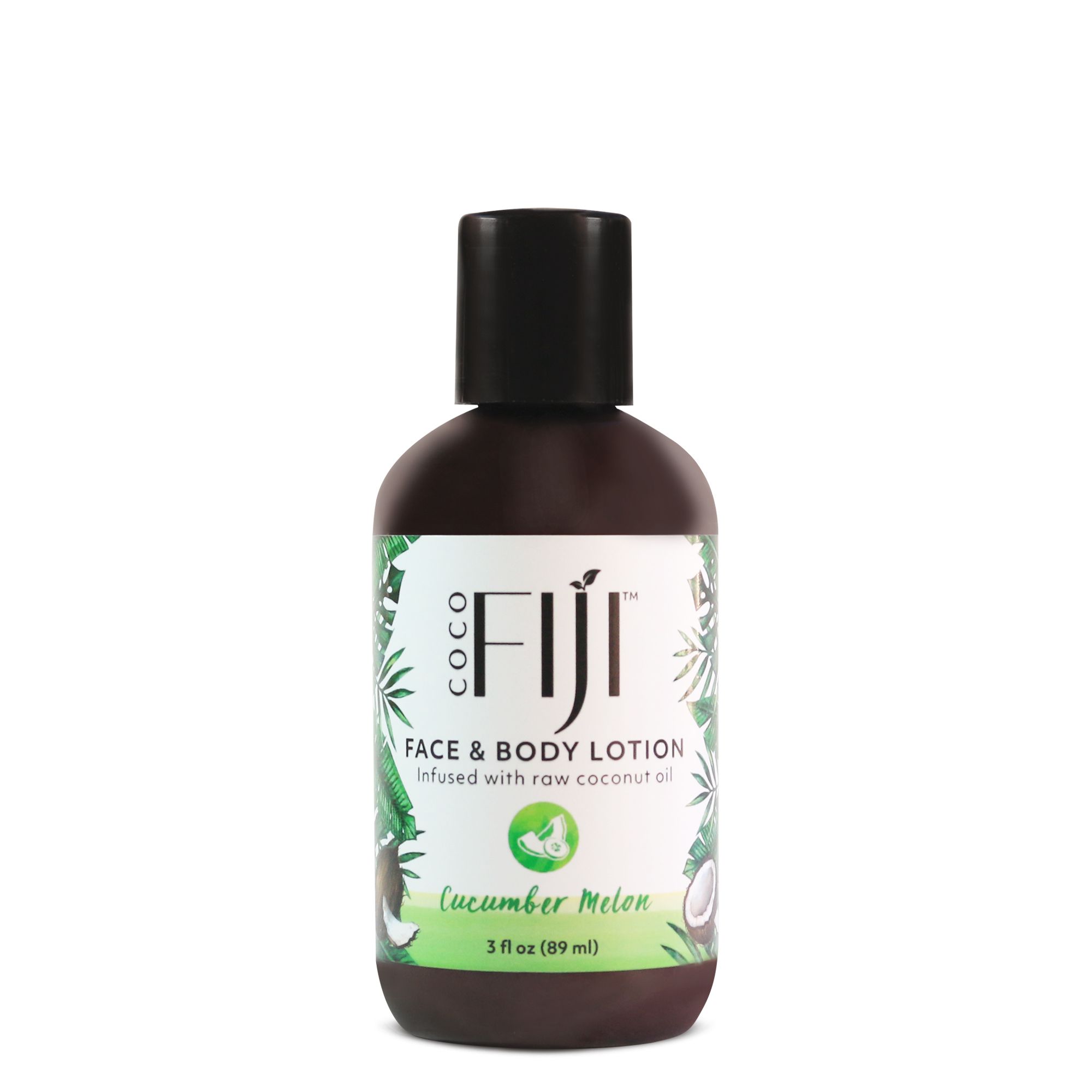 Picture of Coco Fiji 833884000930 3 oz Infused Face & Body Lotion with Raw Coconut Oil&#44; Cucumber Melon