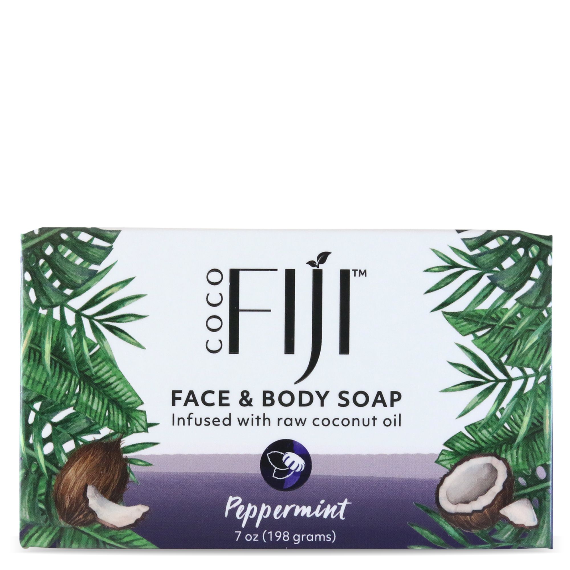 Face & Body Peppermint Soap Coconut Oil - 7 oz - Refreshing and Moisturizing