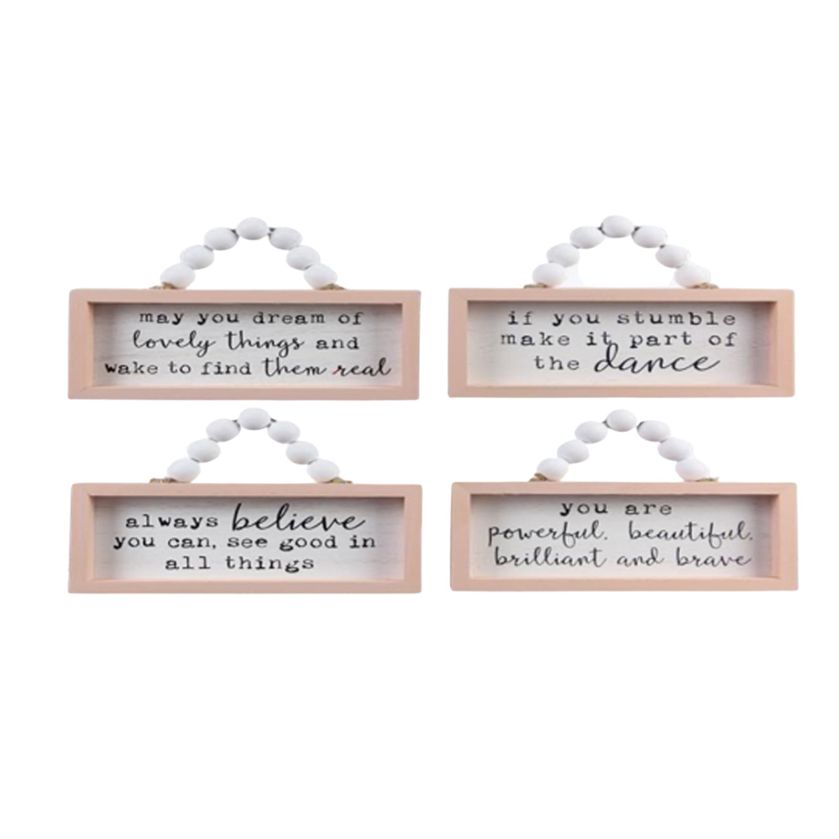 20313 7.38 x 1.25 x 3.25 in. Tabletop Sign with Bead Handle Wood Framed, Assorted Color