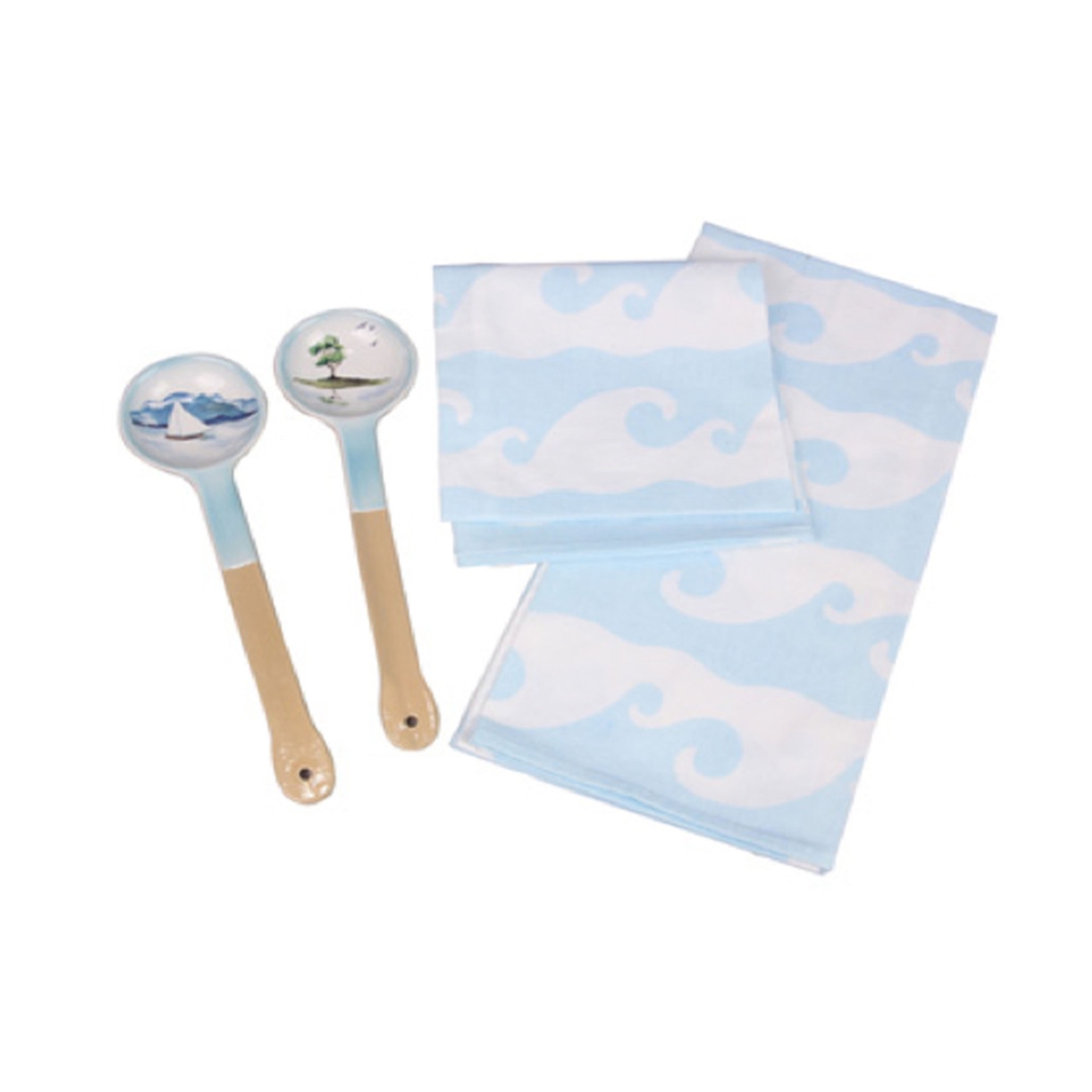 Picture of Regent Products 20640 9 x 2.5 x 0.78 in. Spoon & Towel Set with Water Edge Ceramic&#44; Assorted Color