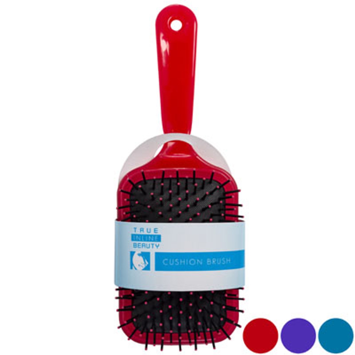 Picture of Regent Products G14787 3.35 x 9.45 in. Paddle Cushion Assorted Color Handle Hair Brush with Silver Card&#44; Teal & Purple - Pink