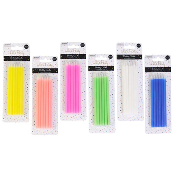 Picture of Regent Products G24166 5 x 0.2 in. Solid Color Birthday Candles&#44; 6 Assorted Color - 12 Count - Pack of 48