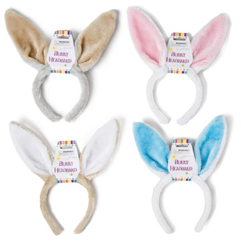 Picture of Regent Products G90649 Bunny Ear Headband Plush&#44; 4 Assorted Colors