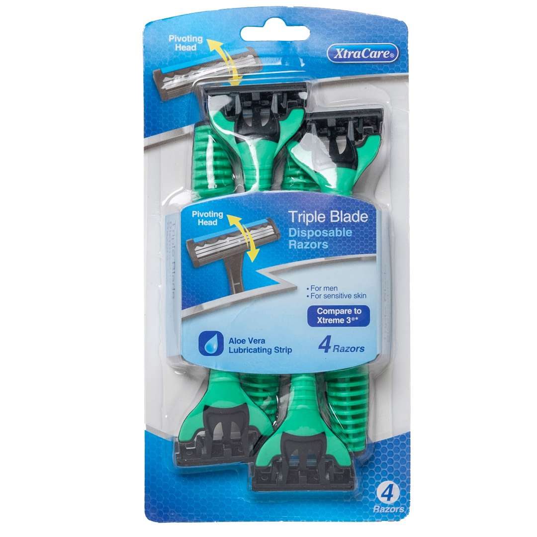 6031 Mens Triple Blade Razors Pivot Head - Pack of 4