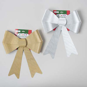 Picture of DollarItemDirect G91564 5 Loop Bow Christmas Silver with Gold - Pack of 24