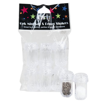 G25721 Salt & Pepper Mini Shakers, Plastic Crystal - Pack of 36