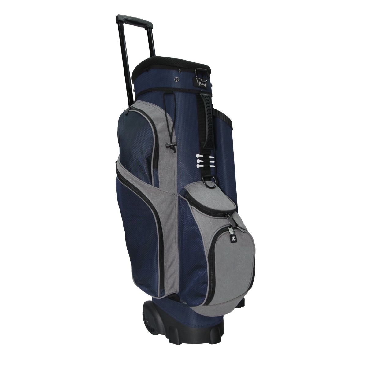 Spinner X Transport Cart Golf Bags - Navy & Heather Grey - 15 x 12 x 36 in