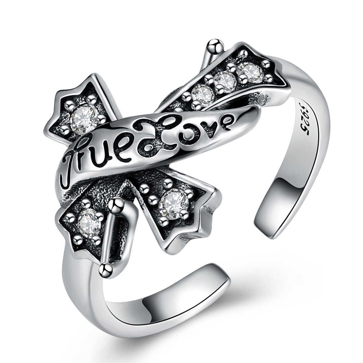 Picture of Alily Jewelry SB-R0049-GBOX True Love Sterling Silver Ring