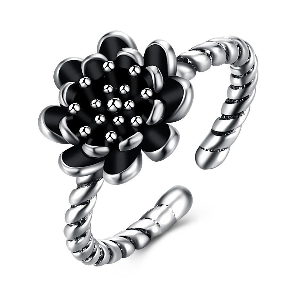 Picture of Alily Jewelry SB-R0066-GBOX Flower Sterling Silver Ring