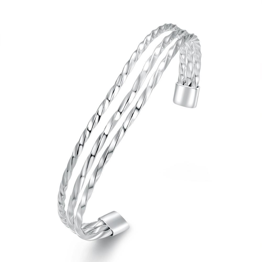 Picture of Alily Jewelry SPB004-GBOX The Port 18K White Gold Plated Bangle