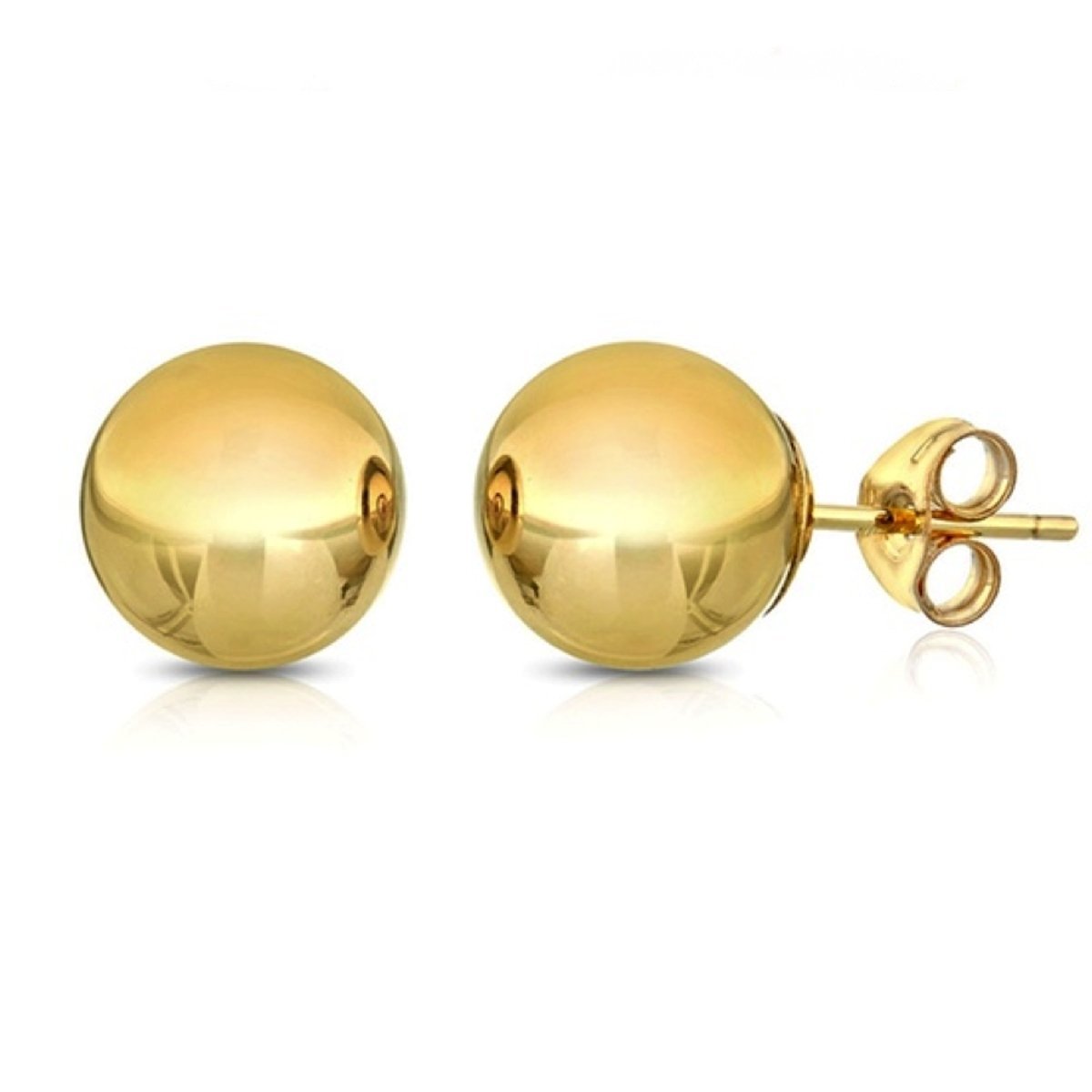 Picture of Alily Jewelry HAI-E073-GOLD 6 mm Classic Ball Stud Earring in 14K Gold Plated