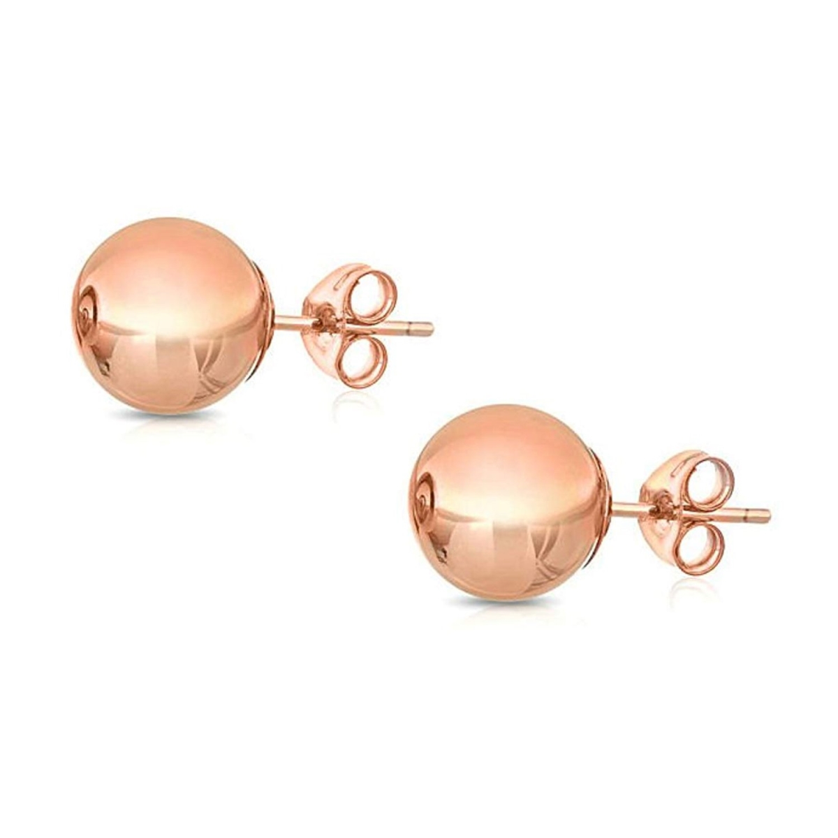Picture of Alily Jewelry HAI-E073-ROSE 6 mm Classic Ball Stud Earring in 14K Rose Gold Plated