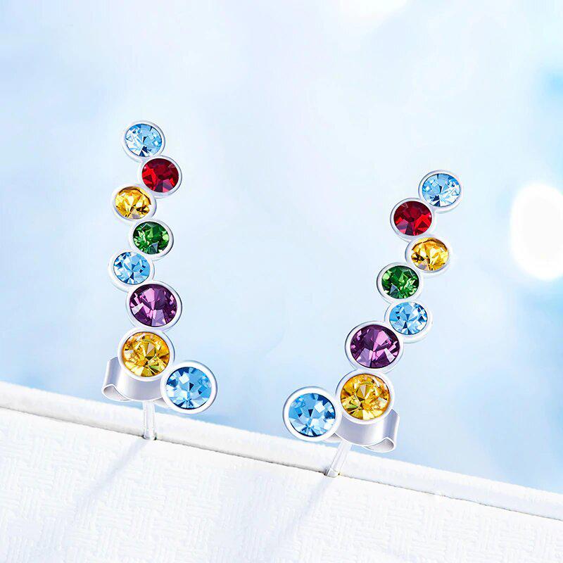 Picture of Alily Jewelry HAI-E131 Rainbow Bubble Stud