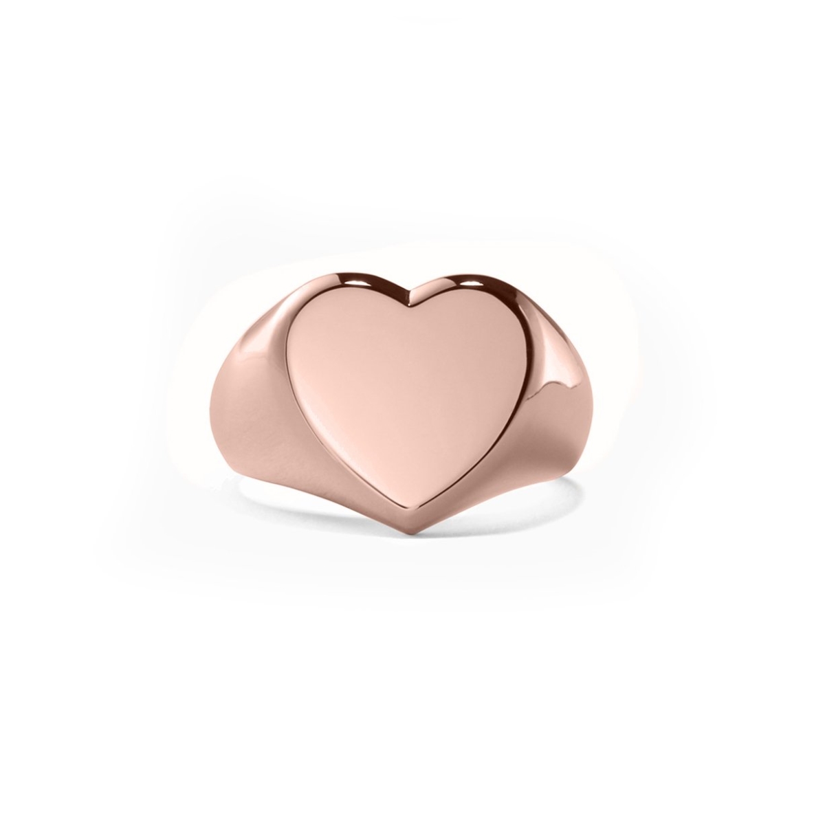 Picture of Alily Jewelry HAI-R058-ROSE-10 18K Rose Gold Plated Heart Signet Ring&#44; Rose - Size 10