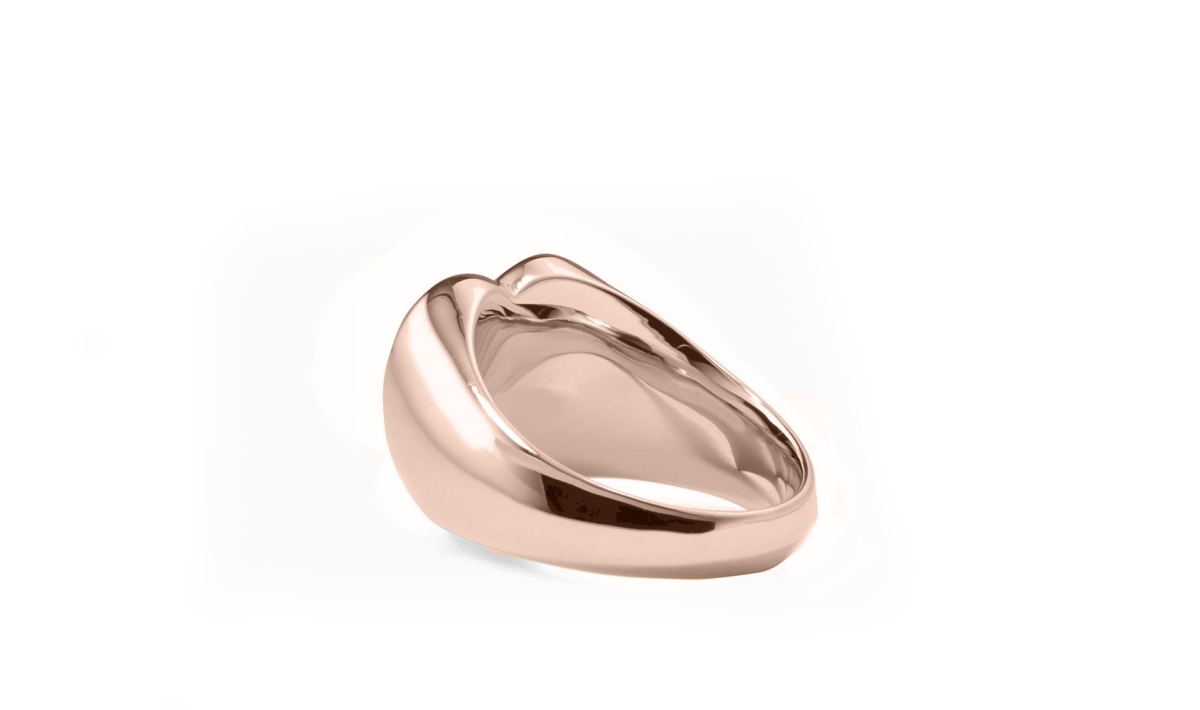 Picture of Alily Jewelry HAI-R058-ROSE-5 18K Rose Gold Plated Heart Signet Ring&#44; Rose - Size 5