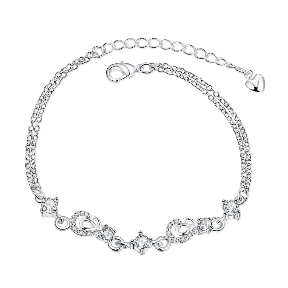 Picture of Alily Jewelry SPH006-B-GBOX Crystal 18K White Gold Plated Bracelet