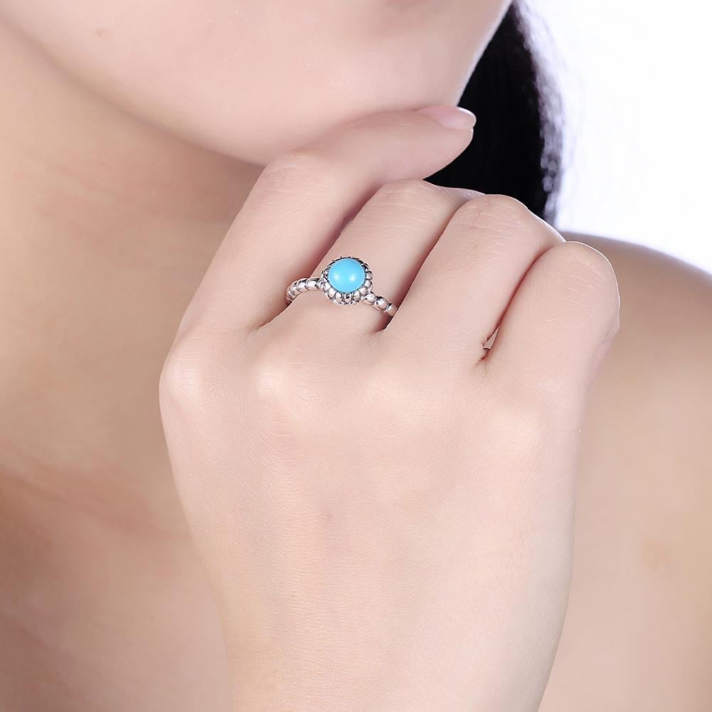 Picture of Alily Jewelry SVR221-8-GBOX Turquoise Sterling Silver Ring