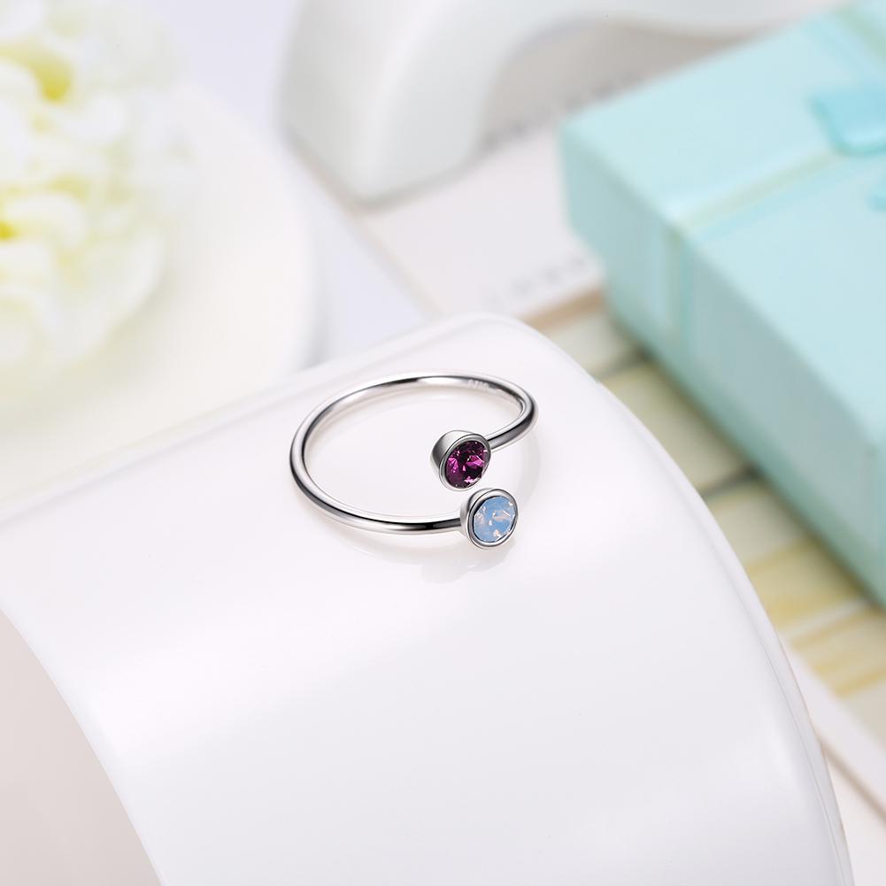 Picture of Alily Jewelry SVR289-A-GBOX Adjustable Opal & Pink Topaz Sterling Silver Adjustable Ring