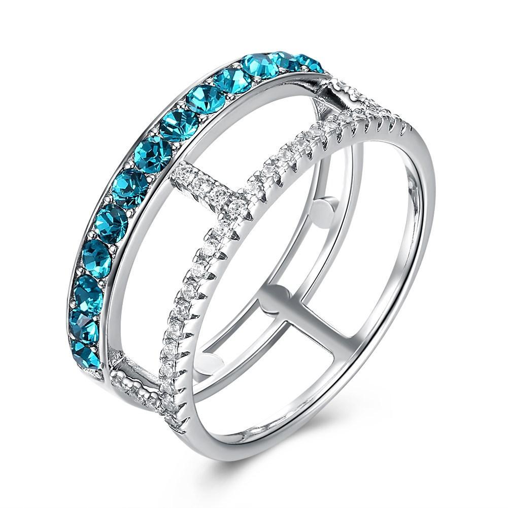 Picture of Alily Jewelry SVR290-B-6-GBOX Blue Topaz Sterling Silver Ring