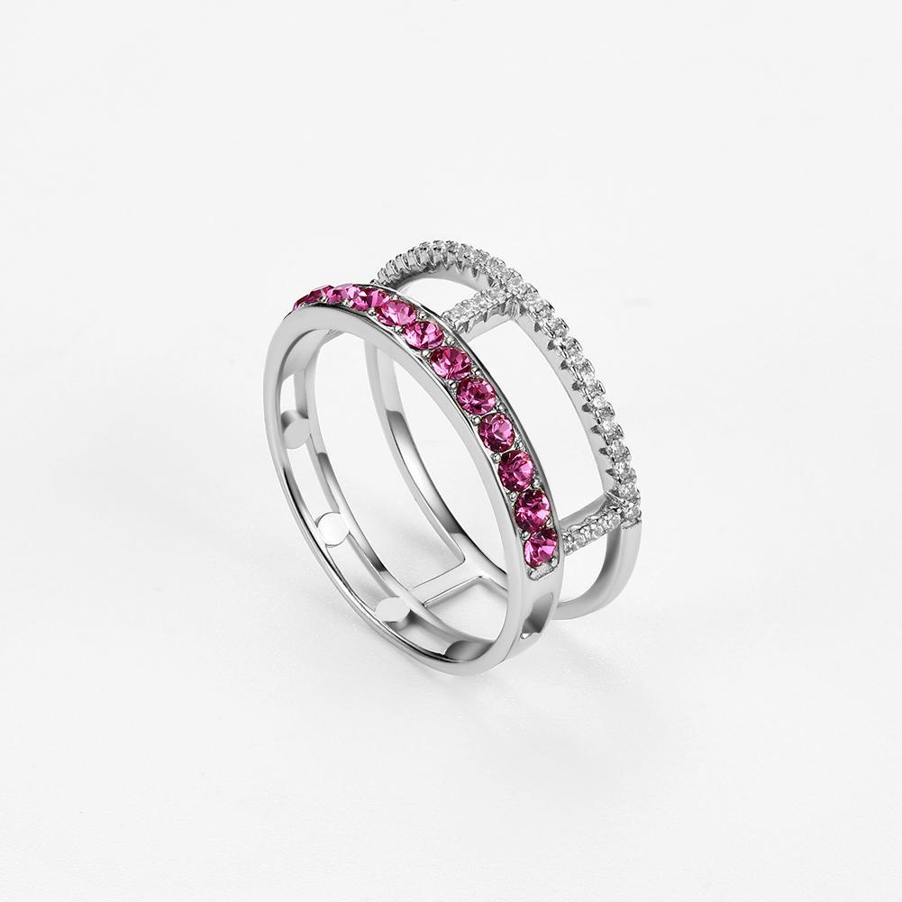 Picture of Alily Jewelry SVR290-C-6-GBOX Pink Topaz Sterling Silver Ring