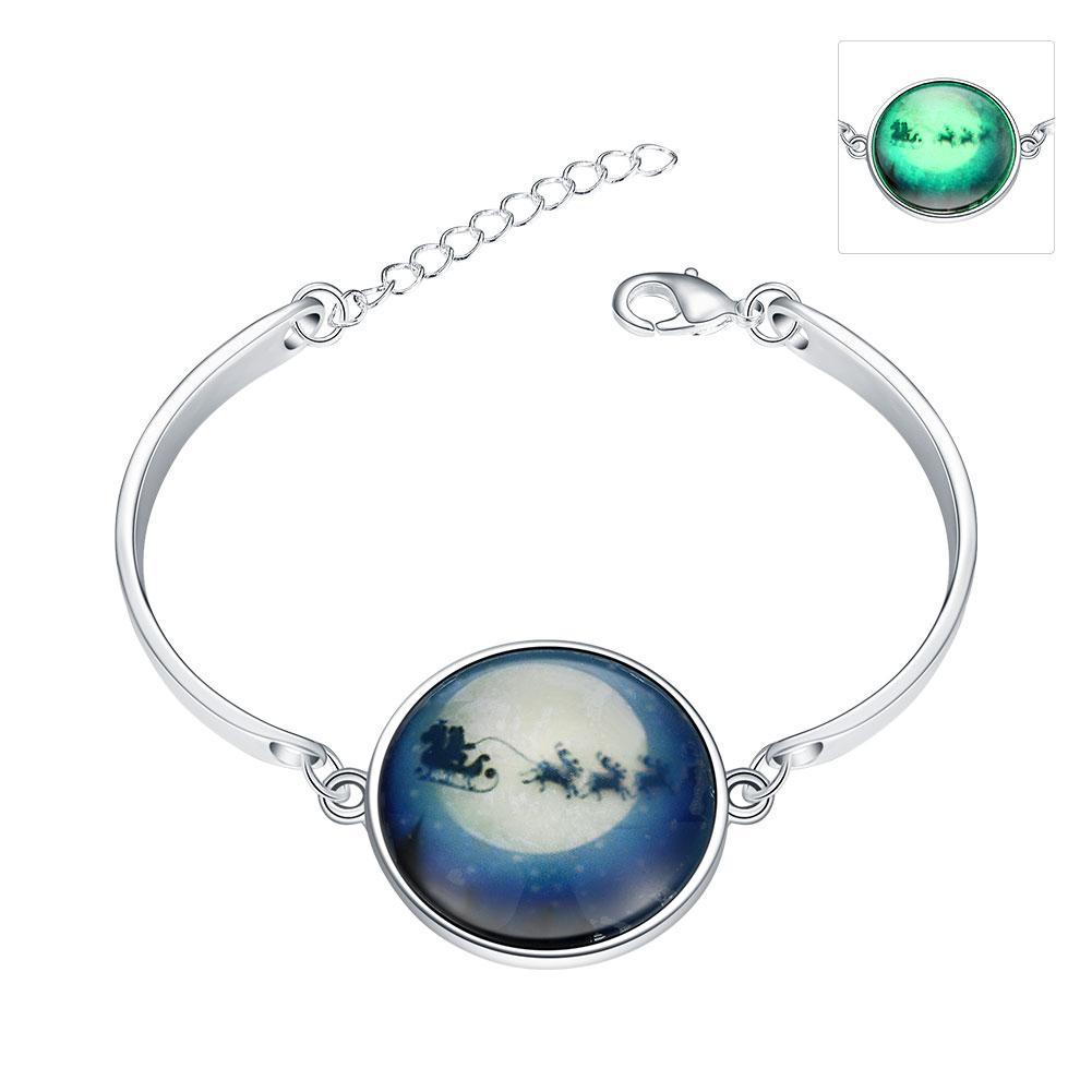 Picture of Alily Jewelry YGH010-A-GBOX 18K White Gold Plated Glow in the Dark Bracelet