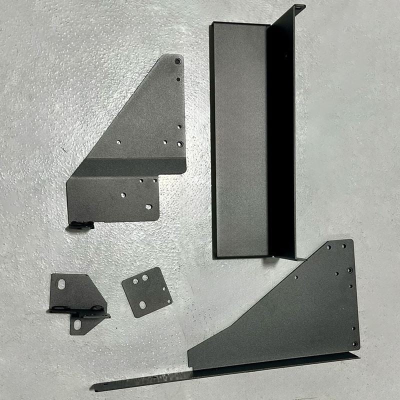 RS-BRKT-FSD4FD Black Powder Coat Bed Step Attachment Brackets with Front of Rear Tire Driver for 2017-2022 Ford F-250 Super Duty