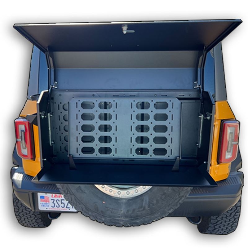 Picture of Rock Slide AC-CBX-102 Black Powder Coat Cargo Box Center Fold Down Molle Panel