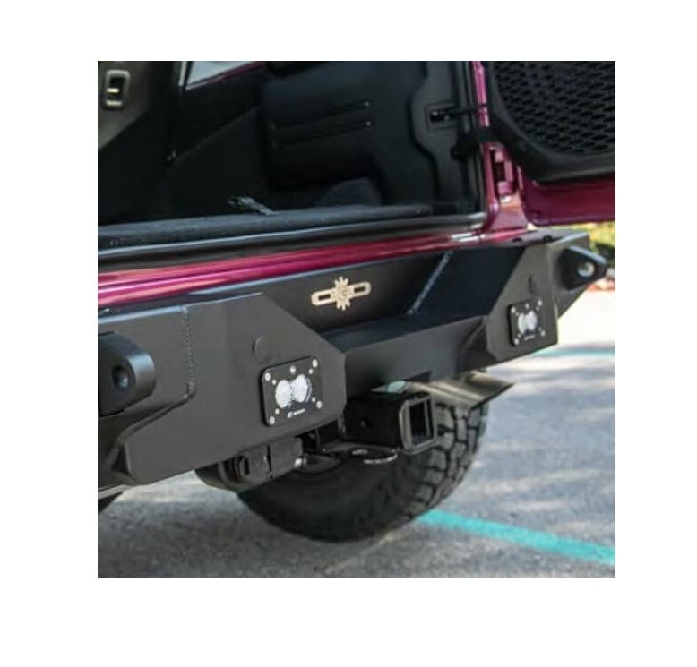 Picture of Rock Slide RB-F-300-JL Aluminum Rear Bumper for 2018-2025 Jeep Wrangler 2-Door JL