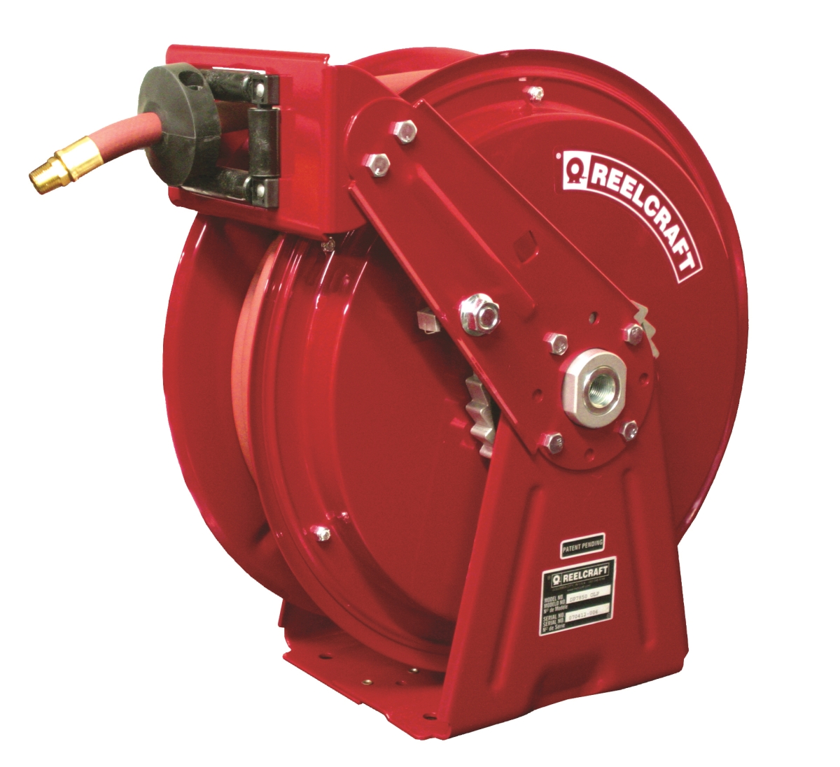 Picture of Reelcraft DP7850 OLP 300 PSI 0.5 in. x 50 ft. Heavy Duty Compact Dual Pedestal Hose Reel