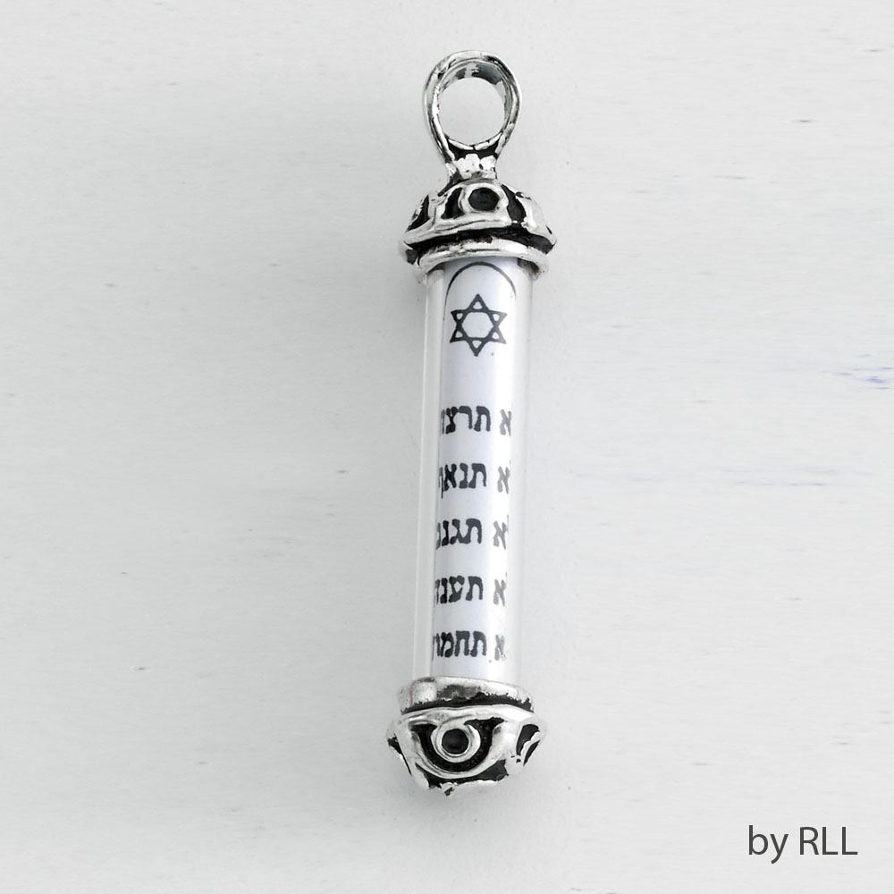 Picture of Rite Lite JPE-6640 1.5 in. 10 Commandments Mezuzah Sterling Silver Pendant