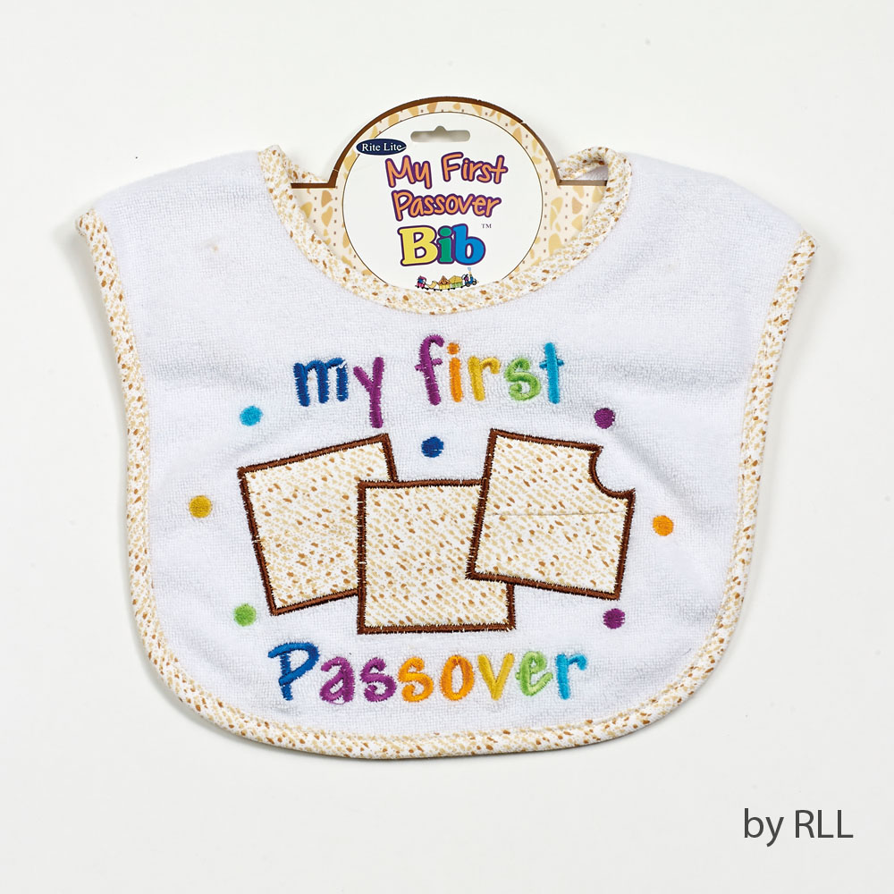 TXP-B-2 9 x 9 in. My First Passover Bib Carded - Pack of 6