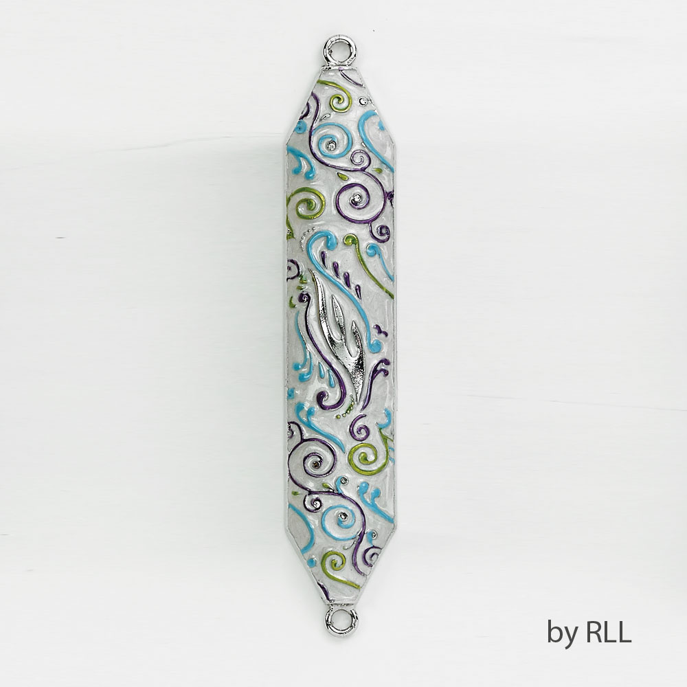 Picture of Rite Lite MZE-7-M 5 in. Mezuzah Enamel Multicolored Swirls Gift Box