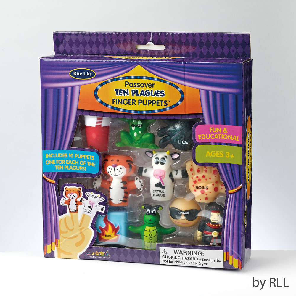 Passover Ten Plague Finger Puppets Color Box - Pack of 3