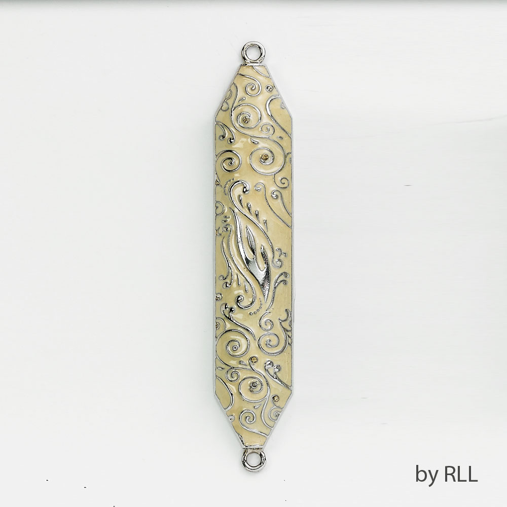 Picture of Rite Lite MZE-7-I 5 in. Mezuzah Ivory Enamel Swirls Gift Box