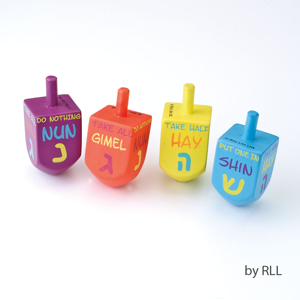 Picture of Rite Lite DRL-69 4 Dreidels&#44; Painted Wood&#44; Bold&#44; Acrylic Box