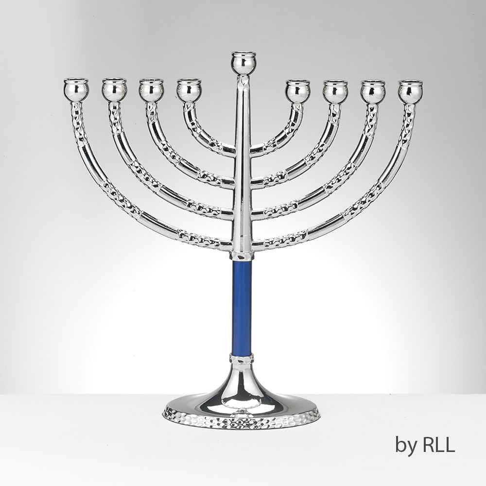 Picture of Rite Lite MP-74-BL 7 x 8 in. Hammered Accents Classic Elegance Menorah, Blue - Pack of 3