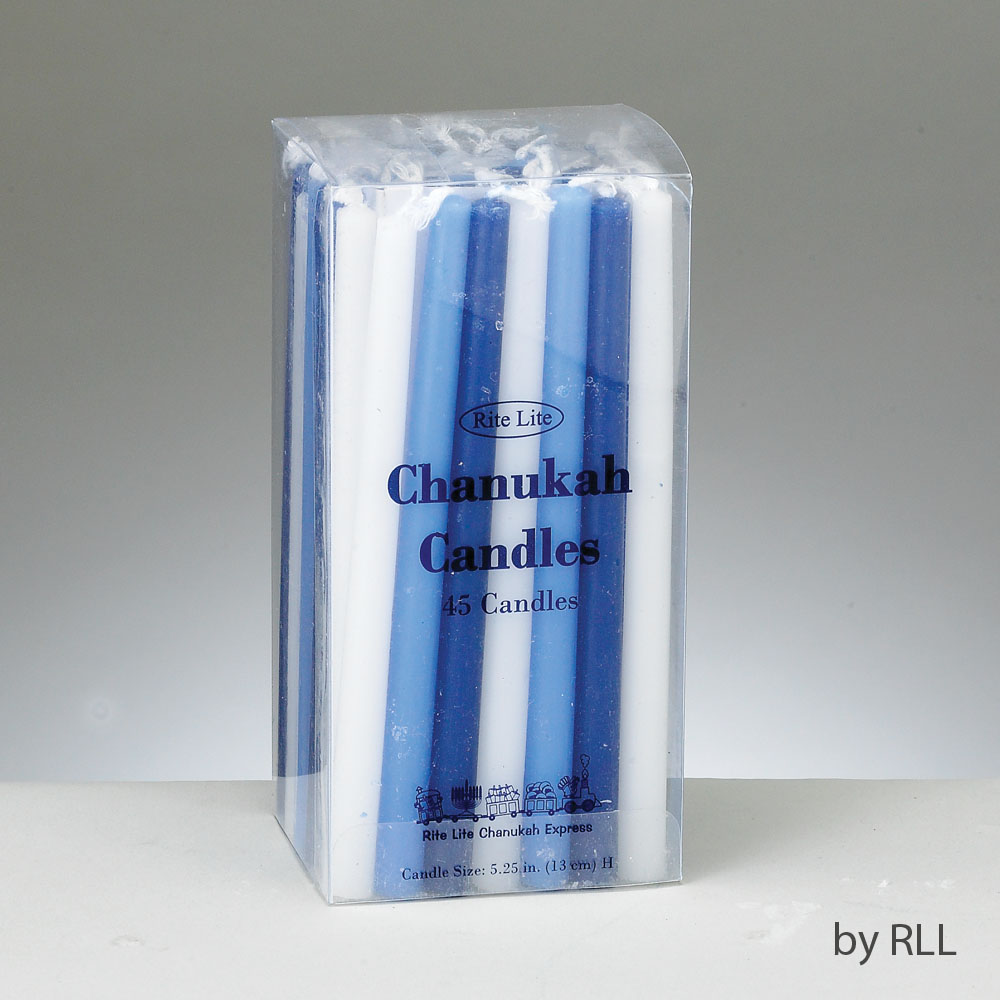 Deluxe Chanukah Candles, Blue & White - Pack of 24