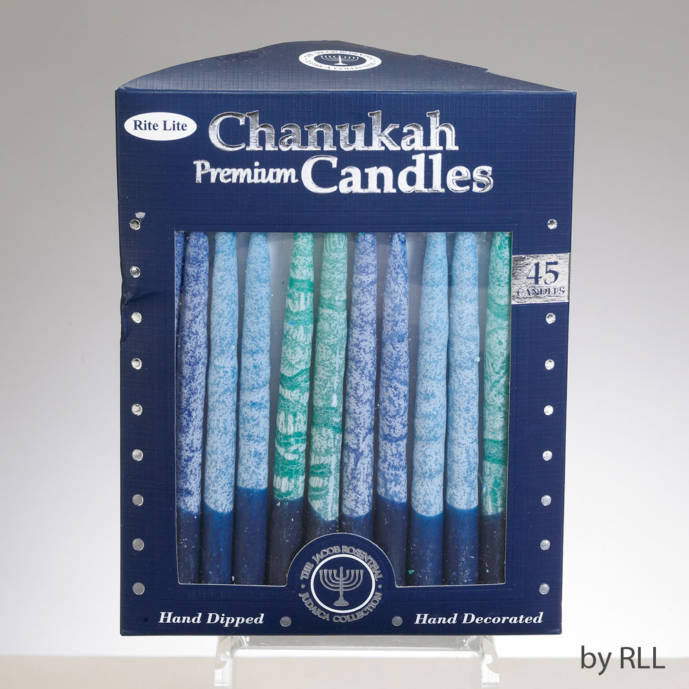 Picture of Rite Lite C-37-BWN2 Hand Craft Frost Premium Chanukah Candles, Shades of Blue - Pack of 12