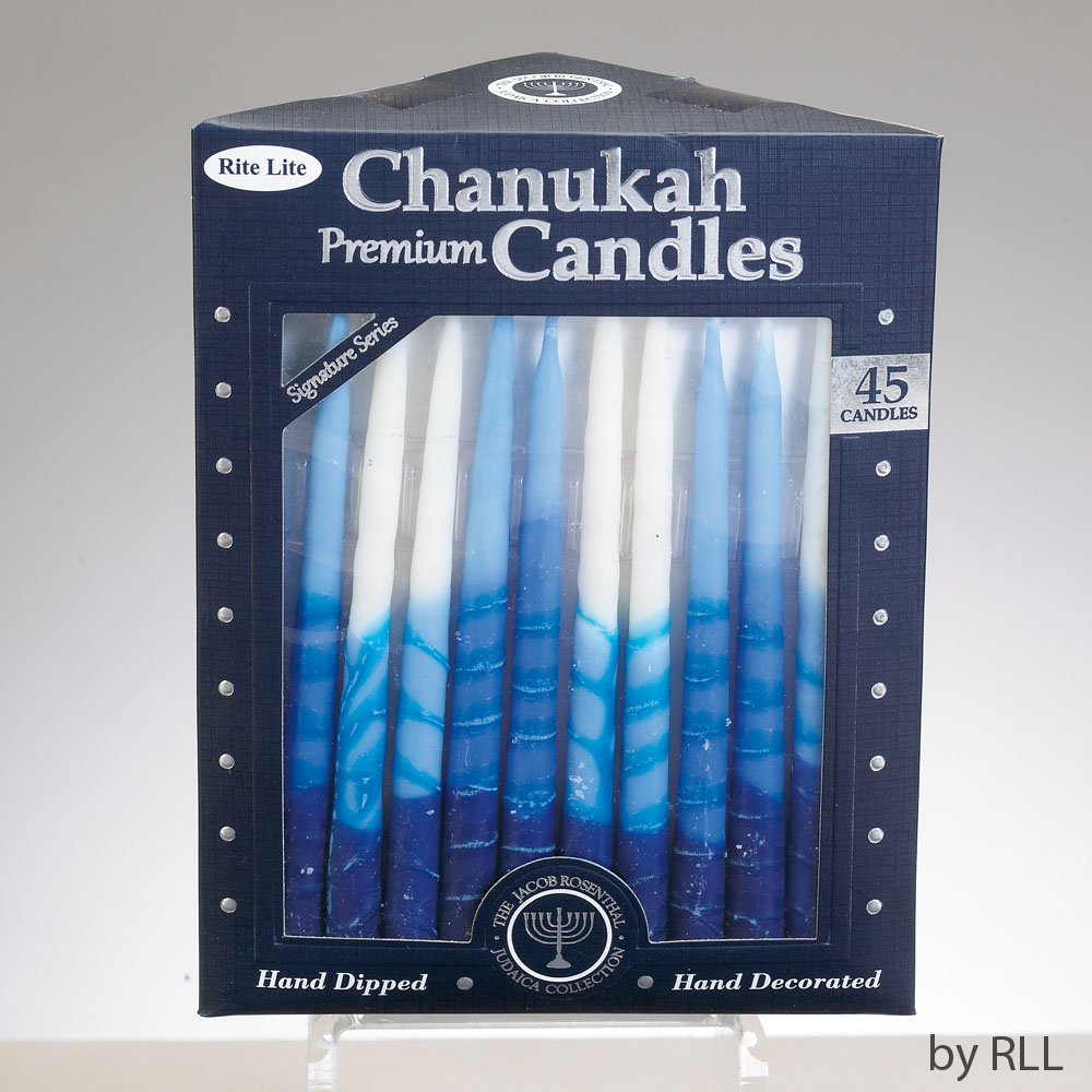 Picture of Rite Lite C-31-BWN2 Hand Crafted Premium Chanukah Candles, Blue & White - Pack of 12