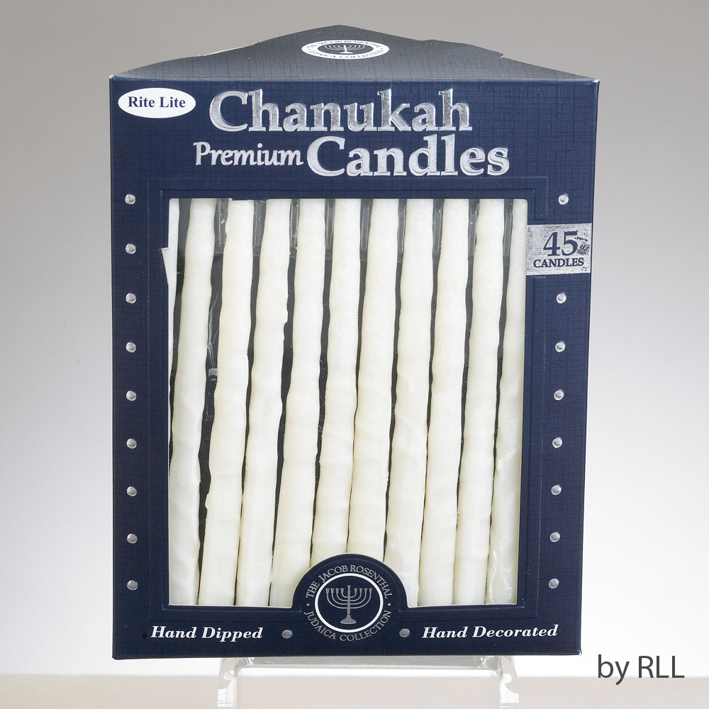 Picture of Rite Lite C-10-WOWN2 Hand Craft Frosted Premium Chanukah Candles, White - Pack of 12