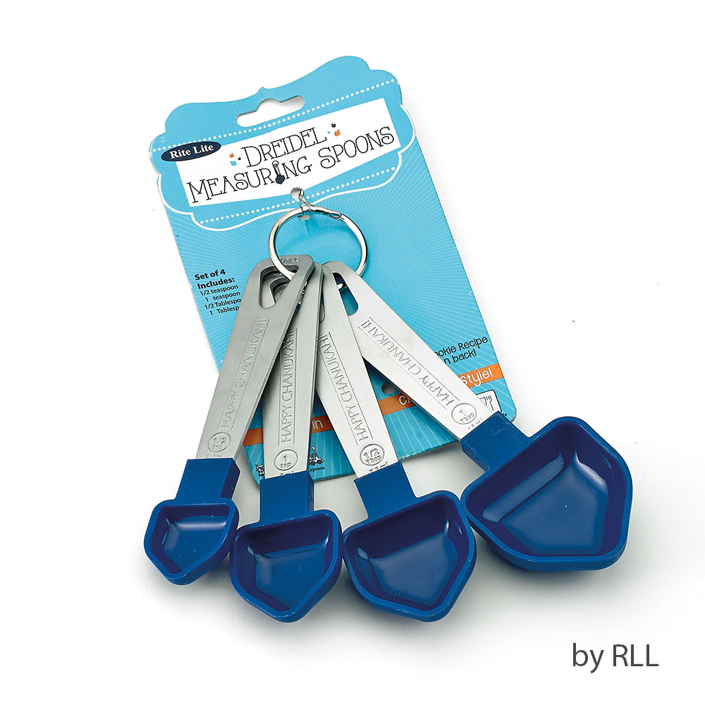 Picture of Rite Lite KWC-13 Dreidel Measuring Spoons with Stainless Steel Handles - Set of 4