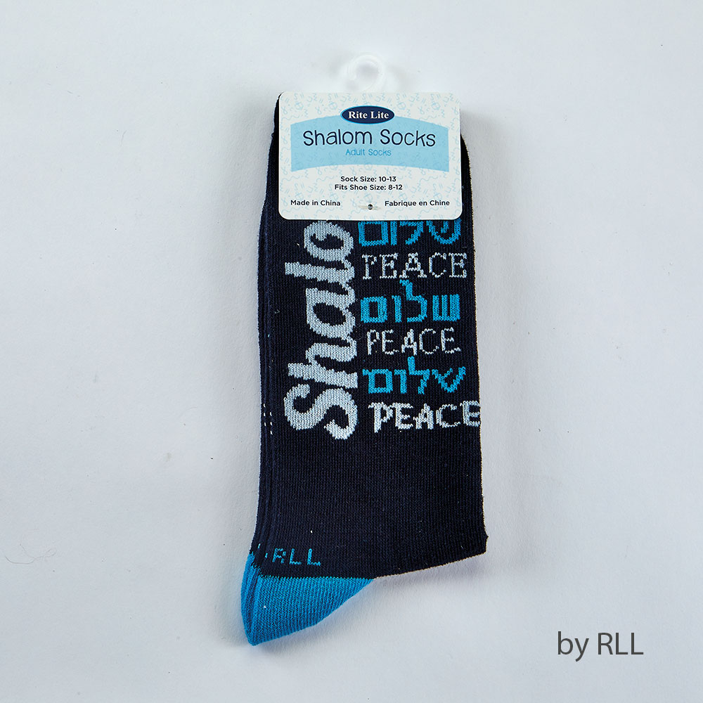 Picture of Rite Lite TYN-SOCK-A7 Shalom Peace Design Adult Crew Socks - Pack of 6
