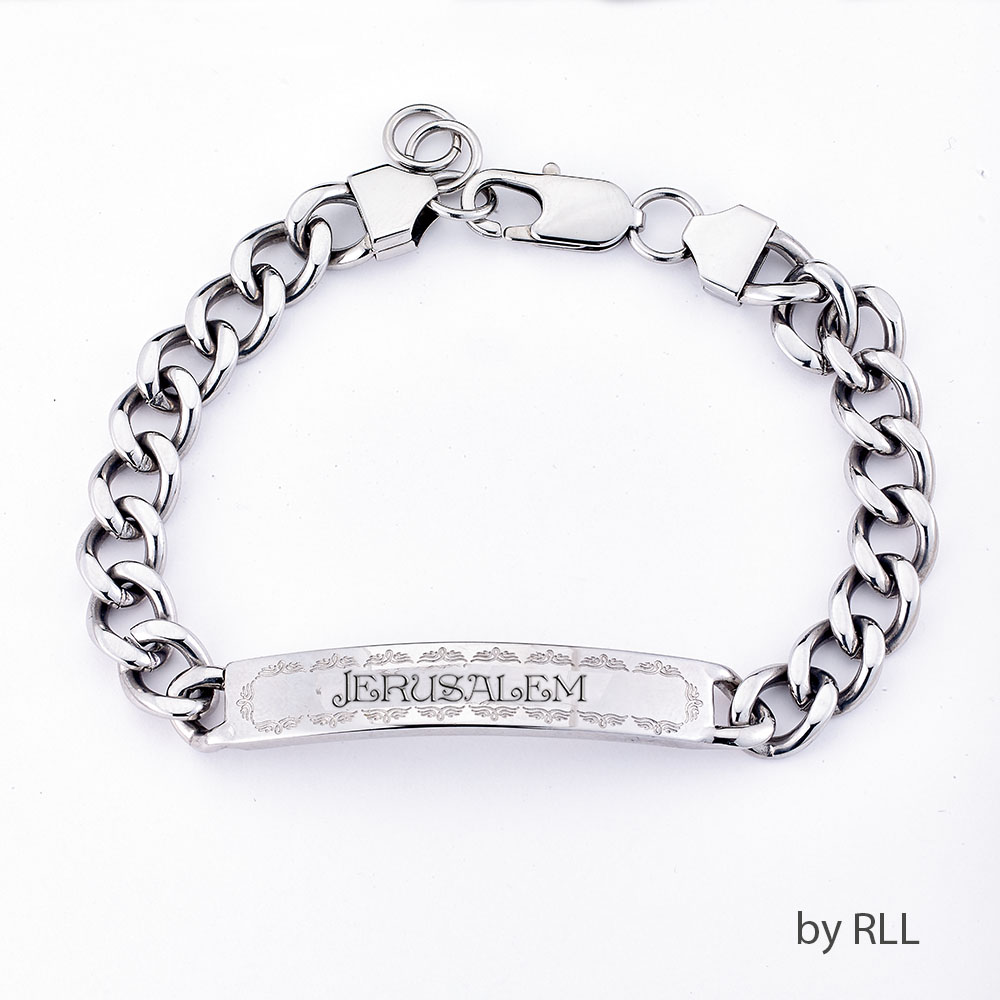 Picture of Rite Lite JSA-1323 8.5 in. Stainless Steel Jerusalem Mens Bracelet