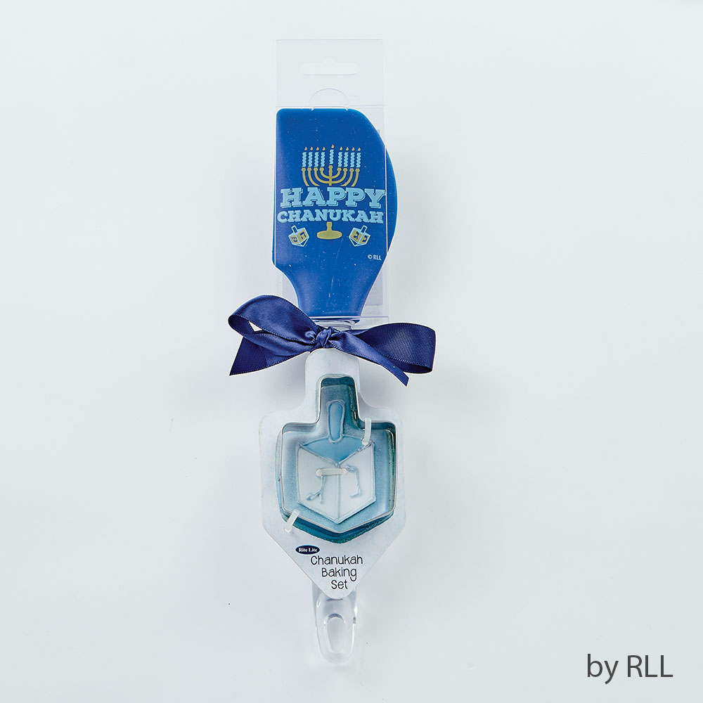 Picture of Rite Lite KWC-11-SET Chanukah Set of Silicone Spatula & Dreidel Cookie Cutter - Stainless Steel