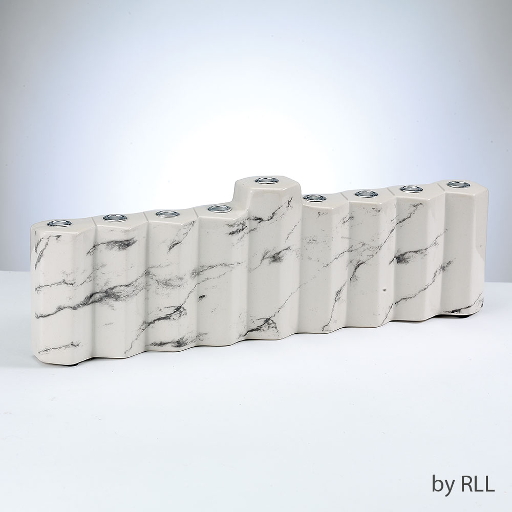 Picture of Rite Lite MFR-22-W 11 x 3.5 ft. Hexagons White Marble Ceramic Menorah