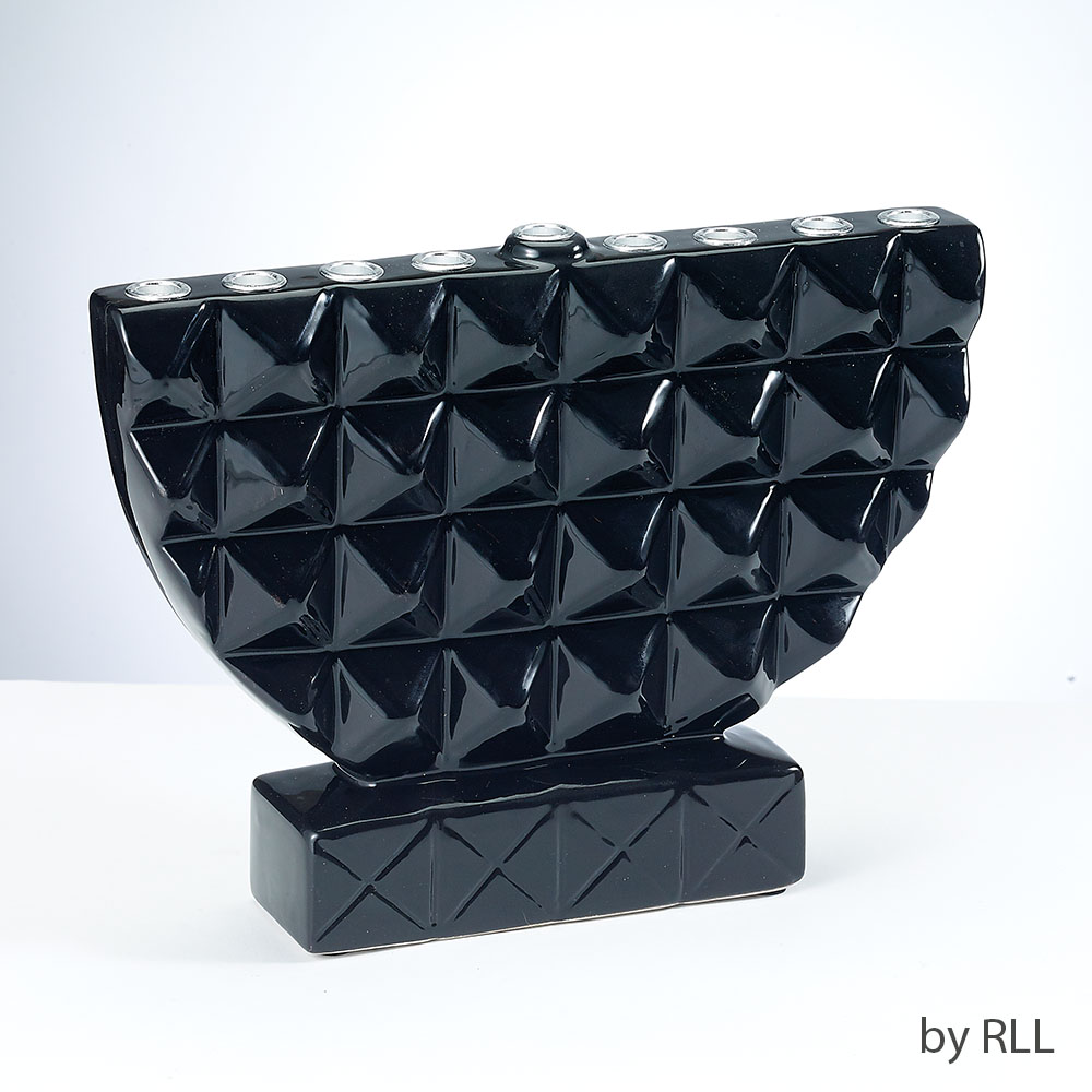 Picture of Rite Lite MFR-24 6 x 8 ft. Black Geometric Hand-Painted Ceramic Menorah